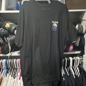 Vans Black Tee with Skull and Text Graphic